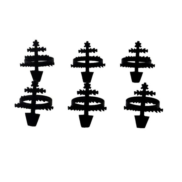 Set of 6 - Metal Christmas‎ Tree Napkin Rings - Picture 1 of 4